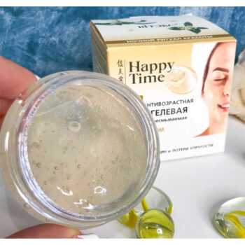 Маска АНТИВОЗРАСТНАЯ гидрогелевая с коллагеном и золотым османтусом Happy Time маски для лица — изображение 2