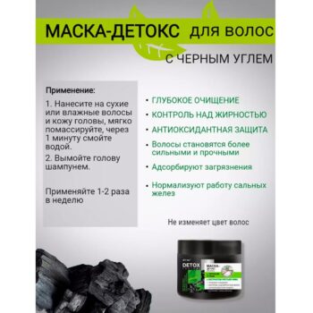 Маска-детокс для волос с чёрным углём — изображение 3