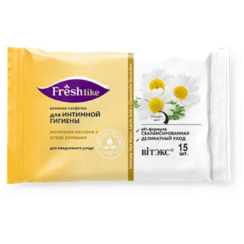 Влажные салфетки для интимной гигиены с молочной кислотой Freshlike — изображение 1