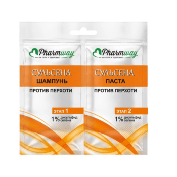 Шампунь против перхоти 1%+ Паста против перхоти 1%, саше Pharmway СУЛЬСЕНА — изображение 1