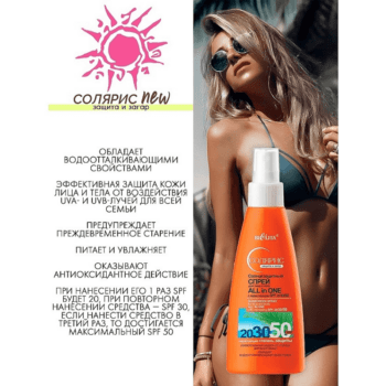 Солнцезащитный спрей для лица и тела ALL IN ONE с нарастающим SPF 20/30/50 — изображение 2