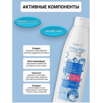 Гель для душа Активное Увлажнение HYALURON complex 4D — изображение 3