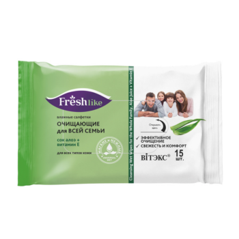 Wet wipes Cleansing for the whole family aloe juice + vitamin E Freshlike - Image 1