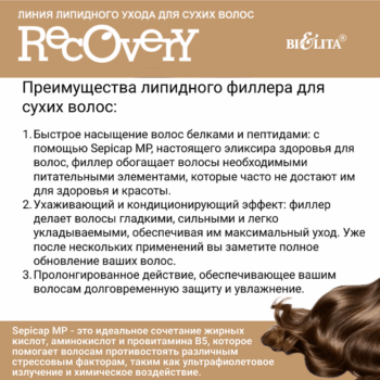 Липидный филлер для сухих волос Холодное восстановление 15 в 1 несмываемый Professional Hair Care NEW — изображение 2