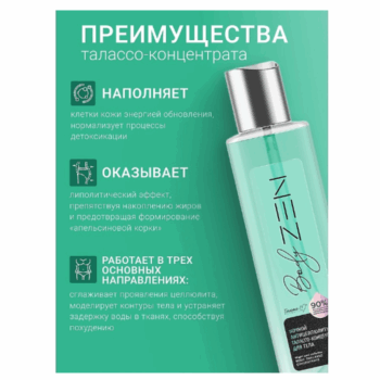 Ночной антицеллюлитный талассо-концентрат для тела bodyZEN — изображение 3