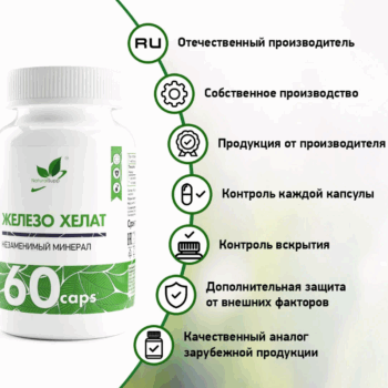 NaturalSupp Железо хелат капсулы №60 по 400 мг — изображение 3