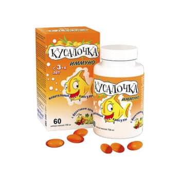 Кусалочка Иммуно Рыбий жир для детей капс. жевательные 750мг №60 — изображение 1