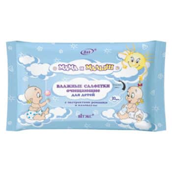 Влажные салфетки ОЧИЩАЮЩИЕ для детей с экстрактами ромашки и календулы Мама и малыш — изображение 1