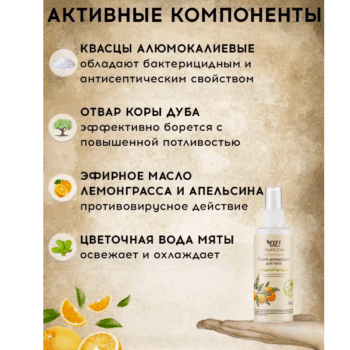Спрей-дезодорант для тела с эфирными маслами Ледяной цитрус OZ! OrganicZone — изображение 4