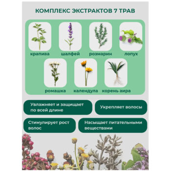 Бессиликоновый спрей для волос Сияние и объём 7 Трав — изображение 3