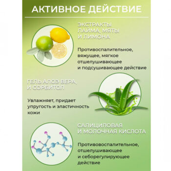 Тоник для жирной и проблемной кожи лица Лайм и мята ECOCRAFT — изображение 3