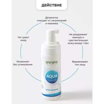 Пенка для умывания AQUA с гиалуроновой кислотой ECOCERT Levrana — изображение 3