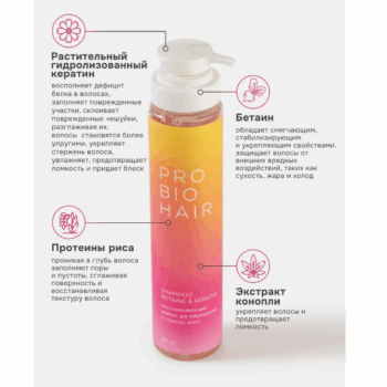 PRO BIO HAIR REPAIR SHAMPOO, восстанавливающий шампунь с кератином Levrana — изображение 2