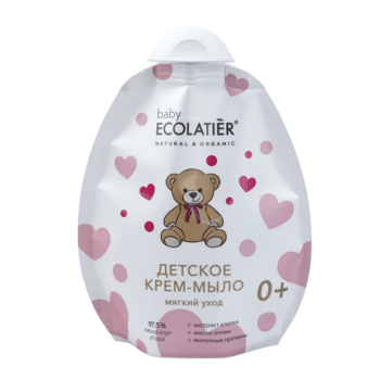 Детское крем-мыло Мягкий уход 0+ Дой-Пак ECOLATIER BABY — изображение 1