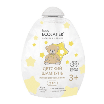 Детский Шампунь 2 в 1 Легкое расчесывание BABY 3+ Дой-Пак ECOLATIER BABY — изображение 1