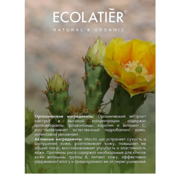 Мицеллярный Гель для душа Гладкость & Красота ORGANIC CACTUS ECOLATIER — изображение 2