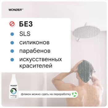 Экошампунь мужской 2 в 1 для всех типов волос WONDER LAB — изображение 3