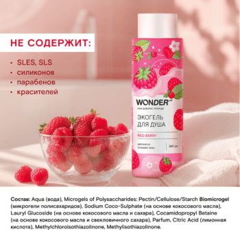 Экогель для душа red berry WONDER LAB — изображение 2